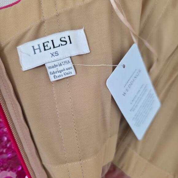 HELSI Fuchsia Pink Strapless Mimi Mini Sequin Dress Sz XS NWT - Picture 10 of 10